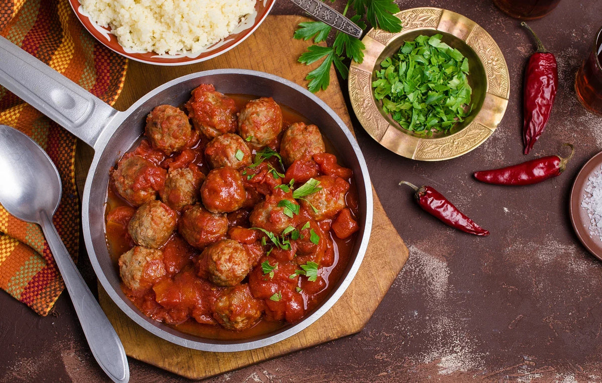 Lamb Meatballs with Rich Tomato Sauce & Kathryn Hall Cabernet Sauvignon
