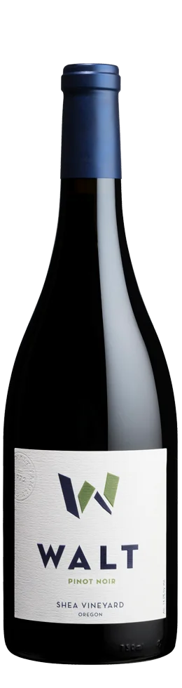 Bottle image of 2022 WALT Shea Pinot Noir against a white background.
